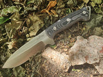 JEO-TEC Nº39 - Nuevo CELTIBERO - Cuchillo Supervivencia Caza Monte bushcraft Camping Outdoor Campo - Funda de Piel con pedernal y Piedra afilar incluidos - Acero MOVA 58 - Fabricado en España