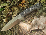 JEO-TEC Nº39 - Nuevo CELTIBERO - Cuchillo Supervivencia Caza Monte bushcraft Camping Outdoor Campo - Funda de Piel con pedernal y Piedra afilar incluidos - Acero MOVA 58 - Fabricado en España