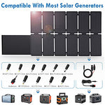 Placa Solar 100W, Cargador Solar Plegable con PD 60W Tipo-C, USB Puertos y 19V DC Salida para Generador Portátil, Teléfono Celular o Batería, Carga Rápida