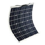 Placa Solar 12V y 50W monocristalino para batería de automóvil, camper, camper, barco, baterías de 12V (50)
