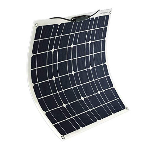 Placa Solar 12V y 50W monocristalino para batería de automóvil, camper, camper, barco, baterías de 12V (50)