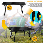 Kesser® Mesa de Camping Plegable, Mesa de Camping con Marco de Aluminio, Tablero Enrollable, Mesa Plegable con Ajuste de Altura Incl. Bolsa de Transporte con Correa, 120 x 70cm - bis 30 kg