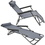 Tumbona de camping Amanka, 153 x 60 cm, tumbona de playa, tumbona plegable, gris