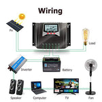 Controlador Solar de Carga de 60A 12V/24V/36V/48V Voltaje de Identificación Automática Regulador Inteligente con Pantalla LCD para Sistemas Solares Domésticos