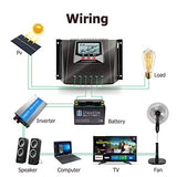 Controlador Solar de Carga de 60A 12V/24V/36V/48V Voltaje de Identificación Automática Regulador Inteligente con Pantalla LCD para Sistemas Solares Domésticos