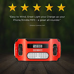 Duronic Apex Radio Am/FM Portátil - Carga Solar, USB o Dinamo - Linterna - Conector de Auriculares y Función de Alarma - Pantalla Digital Retroiluminada – Ideal para Emergencias, Camping, Senderismo