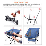 RISEPRO Sillas de Camping Plegables portátiles Ligeras de Mezclilla Bolsillo de Doble Cara para Caminatas al Aire Libre, mochileros, Viajes y Pesca al Aire Libre