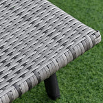 Outsunny Tumbona de Jardín de Ratán 192x74x55 cm con Respaldo Reclinable en 7 Posiciones Reposabrazos y Ruedas Marco de Aluminio para Patio Terraza Balcón Gris