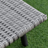 Outsunny Tumbona de Jardín de Ratán 192x74x55 cm con Respaldo Reclinable en 7 Posiciones Reposabrazos y Ruedas Marco de Aluminio para Patio Terraza Balcón Gris