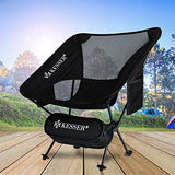 Kesser® Silla de Camping Plegable, Silla de Pesca, portátil, Silla de Camping, Silla Plegable hasta 120 kg, Silla de Playa, Silla de Pesca, Taburete Plegable con portabebidas, Noir