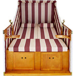 TecTake 800805 Sillón de Playa, Tumbona, Hamaca para jardín XXL, Banco Doble con toldo + Funda + 4 Cojines (Blanco/Rojo)