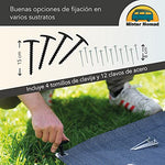 Mr Nomad Alfombra de Suelo de Camping 4,0 m x 2,5 m - con recogedor - Alfombra de Camping, Azul/Gris, Ideal para el Suelo del toldo, Incluye Bolsa de Transporte, 4 Clavijas en T y 12 Clavos de Acero