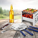 Odoland 8 Piezas Kit de Cubiertos para Camping, Juego de Utensilios para Picnic, Cubiertos de Cocina para Acampar, Tenedor Cucharas, Cuchillo, Abridor de Vino, Plato, Azul