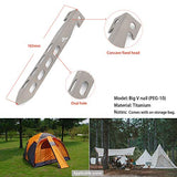 TOAKS Clavos de titanio para tienda de campaña, ultraligeros al aire libre, camping, en forma de V, 6 unidades