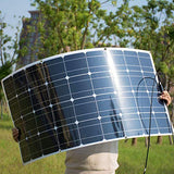 Placa Solar de 100W semiflexible ideal para la energía solar al aire libre, embarcaciones, camping, caravanas o autocaravanas