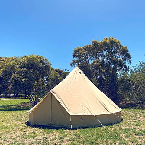 Psyclone - Tienda de campaña de suelo fijo con 10 ventanas de 5 m para todo tipo de clima, para 8 a 10 personas, de algodón, gran campana para la familia, camping, senderismo, festivales