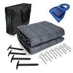 Mr Nomad Alfombra de Suelo de Camping 5,0 m x 2,5 m - con recogedor - Alfombra de Camping, Azul/Gris, Ideal para el Suelo del toldo, Incluye Bolsa de Transporte, 4 Clavijas en T y 12 Clavos de Acero