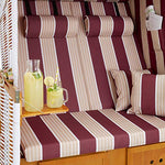 TecTake 800805 Sillón de Playa, Tumbona, Hamaca para jardín XXL, Banco Doble con toldo + Funda + 4 Cojines (Blanco/Rojo)