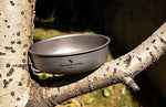 Boundless Voyage Sartén ultraligera de titanio con mango plegable para camping, sartén de titanio Ti15170B
