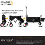 KESSER® Carro de Mano Plegable con Techo Carro de Mano para el Transporte de Equipos | Incluye 2 Bolsillos de Malla y un Bolsillo Exterior | Neumáticos de Goma Maciza | 100 kg Capacidad