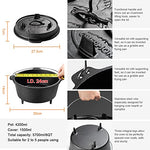 OVERMONT Dutch Oven Olla Holandesa de Hierro Fundido con Elevador