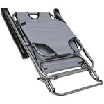 Tumbona de camping Amanka, 153 x 60 cm, tumbona de playa, tumbona plegable, gris