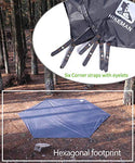 HIKEMAN Lona Multiusos Impermeable para Acampar al Aire Libre,Tienda de campaña y toldo,Hexágono Alfombra de campaña,años para Camping,Senderismo,Picnic (M)