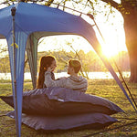 Lumaland x Where Tomorrow Gazebo de Camping – 1 Pared Lateral Incluido - Carpa de jardín – Cenador para Patio – Ideal para Acampada/Festival – Instalación Fácil – Azul