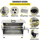 VEVOR Parilla de Barbacoa Exterior 40 W Acero Inoxidable Barbacoa Asador 60 kg, 147x45x87 cm Altura Ajustable 4,3"-12,2" Kit de Asador Universal Parrilla con Cubierta y Ruedas Bloqueables para Camping