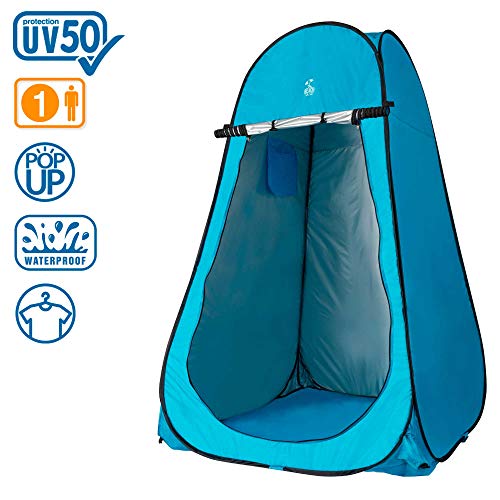 Tienda Ducha/Cambiador Para Camping Aktive - Pop‑Up, 120x120x190 Cm, Con Suelo, Incluye Piquetas
