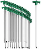 com-four® 48x Clavijas de Acero para Carpa - Clavijas largas y duraderas con Montaje de plástico para Acampar y en Exteriores - Ideal para terrenos Normales y Duros