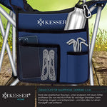 KESSER® Silla de Camping Plegable hasta 150 kg, Silla Plegable Acolchada con reposabrazos y Soporte para Bebidas + Bolsillo con Respaldo Alto, Silla de Playa, Taburete Plegable