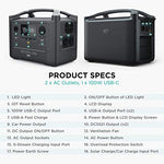 Estación de energía portátil ECOFLOW EF RIVER Max, batería de repuesto de litio de 576Wh, con 3600W (1200W de pico), tomas de corriente CA y linterna LED, generador solar