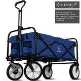 KESSER® Carro Plegable de Mano, Carro de Mano, Carro de Equipamiento, Incluye 2 Bolsillos de Malla, Plegable, neumáticos de Goma Maciza, Capacidad de Carga de hasta 80 kg