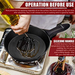 Overmont Pre-sazonado Sartén Ollas de Hierro Fundido para Freír, Utensilios de Cocina Seguros para Estufa, Barbacoa, Fogata, Varios Tamaños, Negro