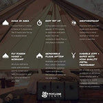 Psyclone - Tienda de campaña de suelo fijo con 10 ventanas de 5 m para todo tipo de clima, para 8 a 10 personas, de algodón, gran campana para la familia, camping, senderismo, festivales