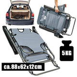 AMANKA - Tumbona Plegable con Reposacabezas, Reposapiernas y Respaldo Reclinable | 153 cm Gris