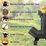 StarBlue - Estufa Rocket para Acampadas con Bolsa De Transporte, Funcionamiento con Leña, Portátil, Cámara De Combustible Grande, Ideal para Cocinar Al Aire Libre, Pícnics, Barbacoas, Caza Y Pesca