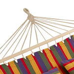 TecTake 808009 Hamaca, Hamaca Doble con Estructura, Asiento de Tela para Dos Personas con Soporte (a Rayas)