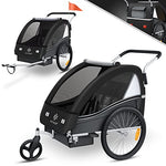 KESSER® Remolque Infantil para Bicicleta Sport-RX 2 en 1, función de Jogger, Remolque de Bicicleta Infantil + cinturón de Seguridad de 5 Puntos, 360 Rueda Delantera para Correr y Bicicleta