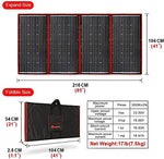 Kit Placa Solar Plegable de 300W 12V monocristalino portátil, plegable, camping, caravanas o autocaravanas para batería de 12V