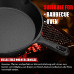 Overmont Pre-sazonado Sartén Ollas de Hierro Fundido para Freír, Utensilios de Cocina Seguros para Estufa, Barbacoa, Fogata, Varios Tamaños, Negro