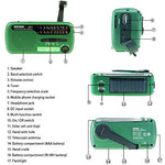DEGEN DE13 FM AM SW Crank Dynamo Solar Power Emergency Radio A0798A World Receiver(Green)