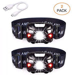 APUNOL - 2 Unidades Linterna Frontal LED USB Recargable