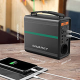 Generador de Energía Solar SWAREY, Generador Solar Portátil 166Wh Salidas AC/DC/USB/Tipo-C Estación de Energía con Batería de Litio
