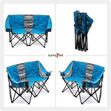 Sunnyfeel Silla de Camping Doble Plegable, Sillón de camping para exterior