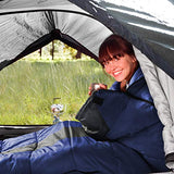 Forceatt Saco de Dormir Rectangular para Acampar, para 3-4 Estaciones, con Bolsa de compresión y Capucha para Viajes, Camping, Senderismo，215 x 80 cm, Temperatura Ideal 0-20°C
