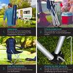 KESSER® Silla de Camping Plegable hasta 150 kg, Silla Plegable Acolchada con reposabrazos y Soporte para Bebidas + Bolsillo con Respaldo Alto, Silla de Playa, Taburete Plegable