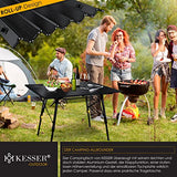 Kesser® Mesa de Camping Plegable, Mesa de Camping con Marco de Aluminio, Tablero Enrollable, Mesa Plegable con Ajuste de Altura Incl. Bolsa de Transporte con Correa, 120 x 70cm - bis 30 kg