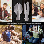 Set tenedor y cuchara plegable Spork Titanio senderismo y camping